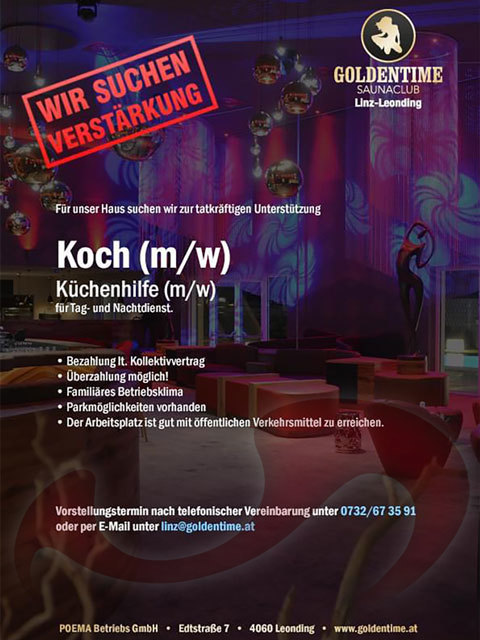  Koch (m/w) & Kchenhilfe (m/w) gesucht  in Oberösterreich  / Leonding , Edtstrae 7 
