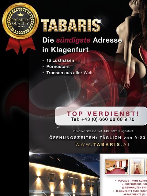  Laufhaus Tabaris - Girls wanted  in Kärnten  / Klagenfurt , Villacher Strae 143 